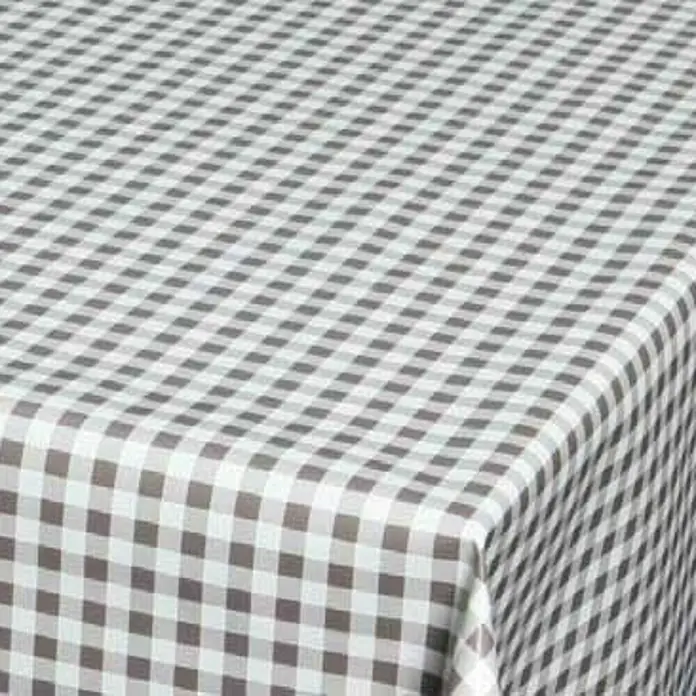 Mantel para mesa a metros Check - Ancho: 140 cm, Marrón