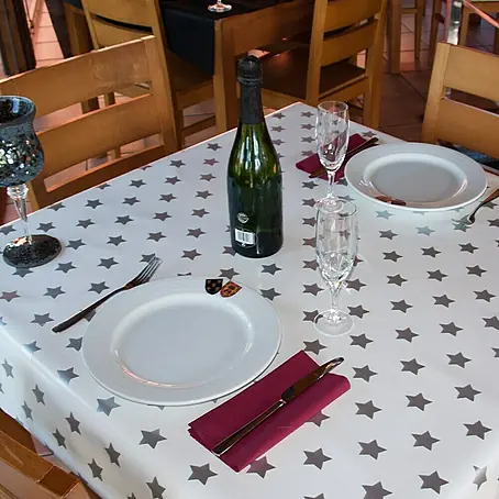 Mantel para mesa a metros Blanco/plata