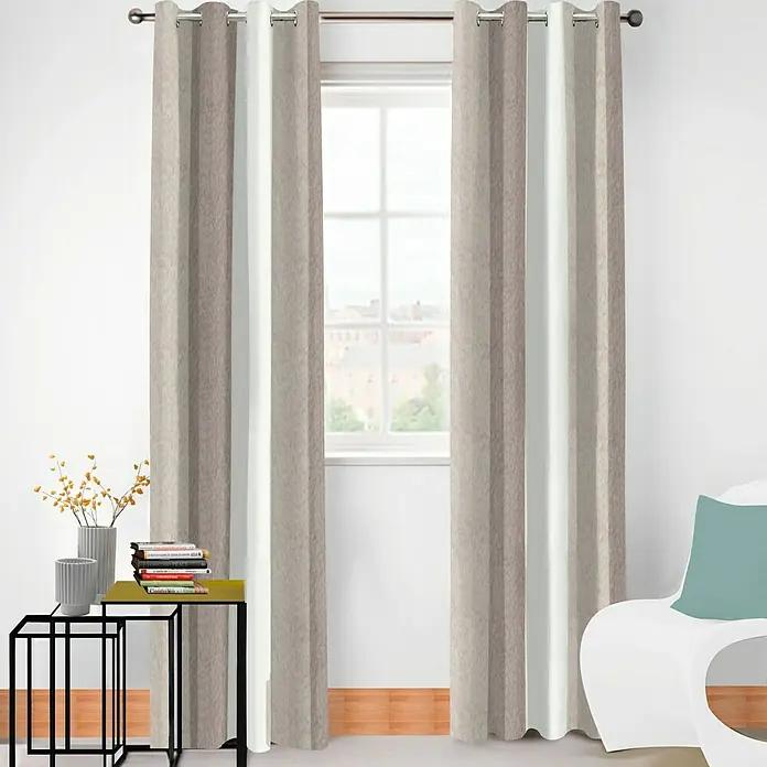 Visillo para ventana Dax - 140 x 250 cm, 100% poliéster, Tierra