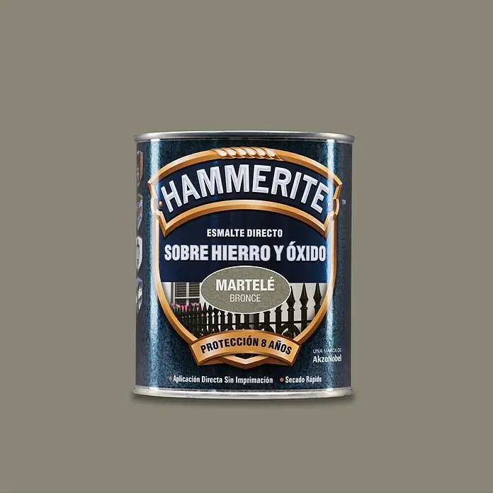 Hammerite Esmalte para metal Hierro y Óxido - Bronce, 750 ml, Martelé