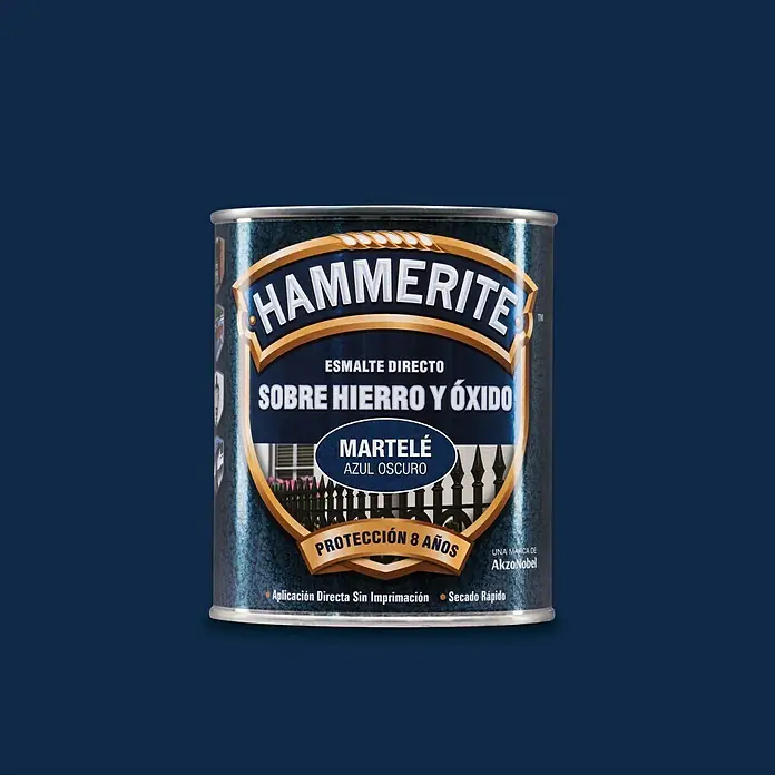 Hammerite Esmalte para metal Hierro y Óxido - Azul oscuro, 750 ml, Martelé