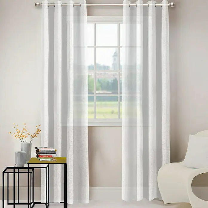 Visillo para ventana Toffy - 140 x 250 cm, 100% poliéster, Blanco
