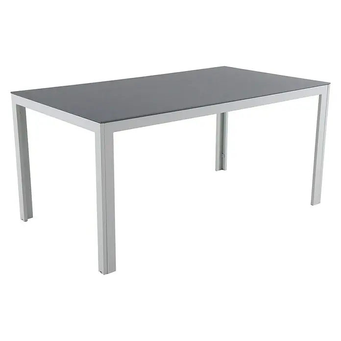 Sunfun Hannah Gartentisch - L x B: 160 x 90 cm, Glas, Grau