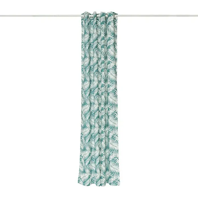 Cortina con ollaos Bergen - 140 x 260 cm, 80% algodón y 20% poliéster, Turquesa