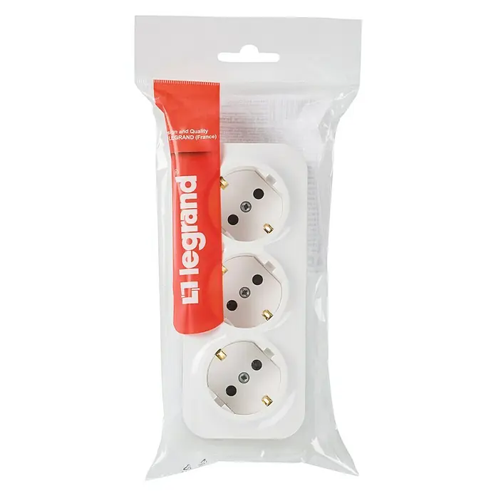 Legrand Steckdose - Weiß, 3-fach, Kunststoff, IP20, Aufputz