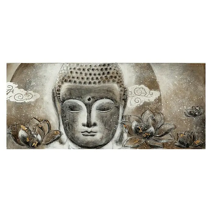 Cuadro pintado a mano Dipinto Buddha Face - Cara de Buda, An x Al: 150 x 65 cm