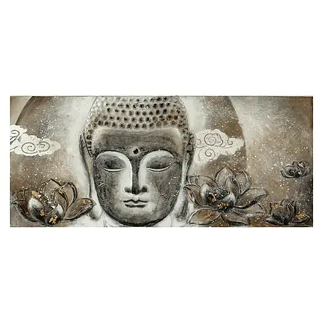 Cuadro pintado a mano Dipinto Buddha Face