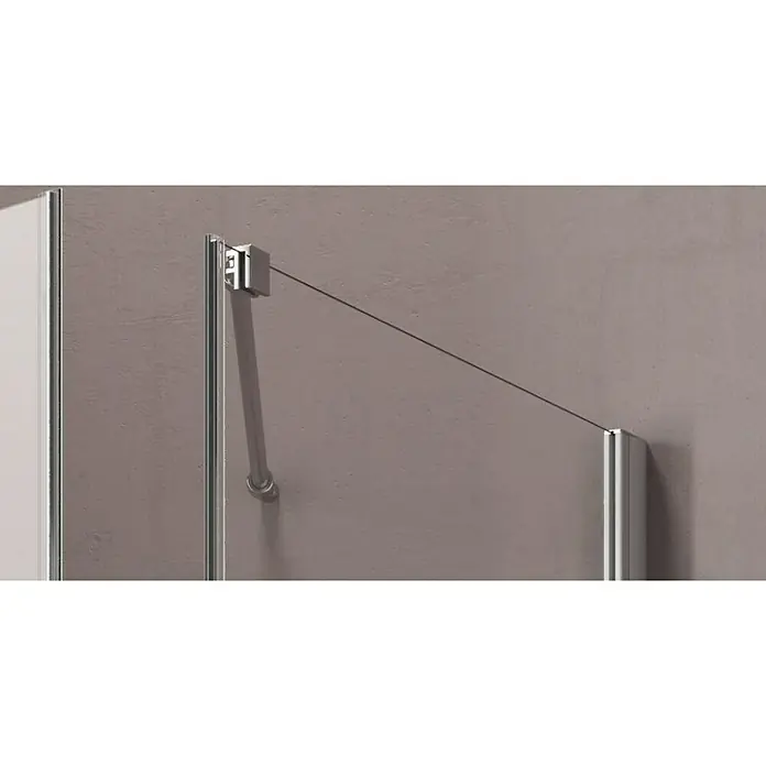 GEO Hit Eckdusche B-F200 - 100 x 100 x 202,2 cm, Unbeschichtet, DIN Anschlag: Rechts, Stärke: 6 mm, Silber - Vorderansicht