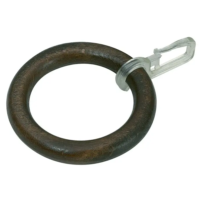 Expo Ambiente Rundring-Pack - Nussbaum, Geeignet für: Gardinenstangen Ø 28 mm, 10 Stk. - Vorderansicht
