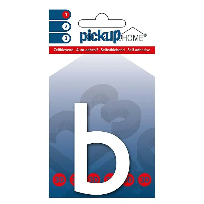 Pickup 3D Home Kućni broj Rio - Visina: 6 cm, Motiv: b, Bijele boje, Plastika, Samoljepljivo