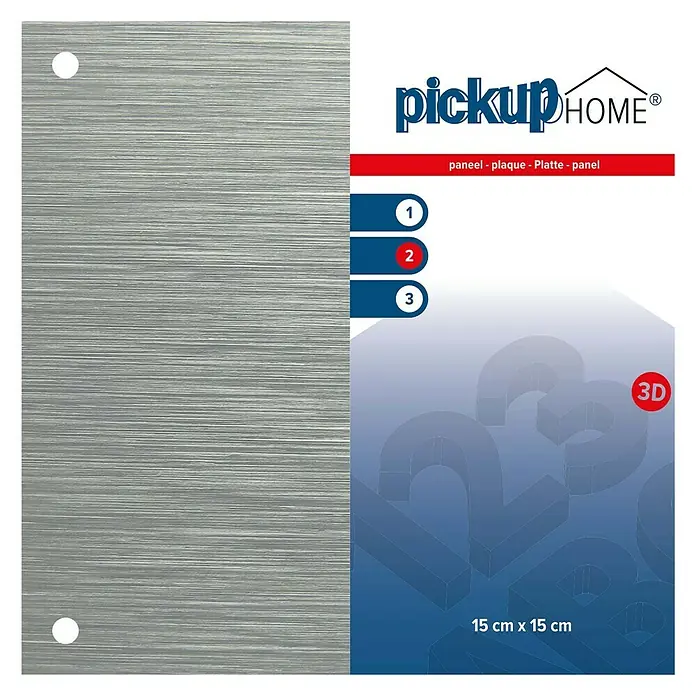 Pickup 3D Home Pločica s oznakom - D x Š: 15 x 15 cm, Aluminijske boje