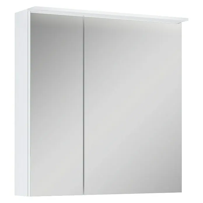 LED-Spiegelschrank Ambio - B x H: 60 x 63 cm, Mit Beleuchtung, 2-türig, Melamin, Weiß