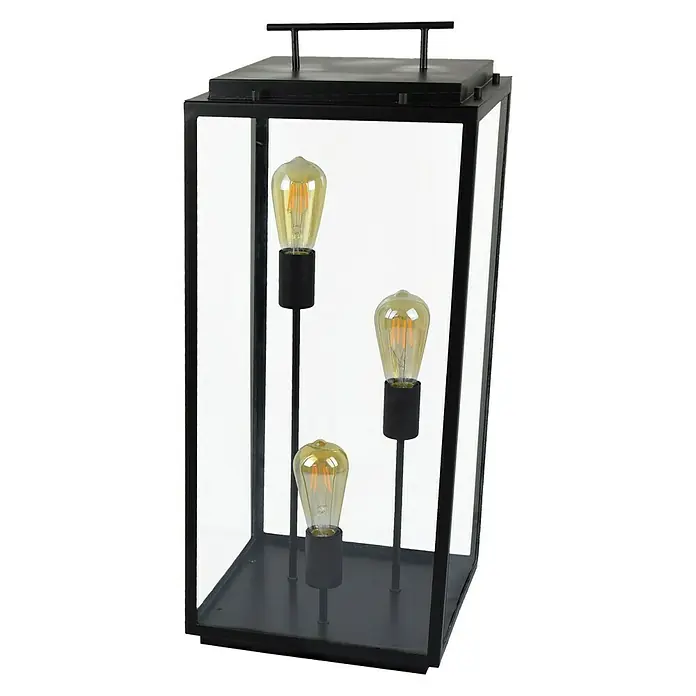 Starlux Lámpara decorativa Latiano - 3 × 40 W, Negro, L x An x Al: 30 x 30 x 70 cm