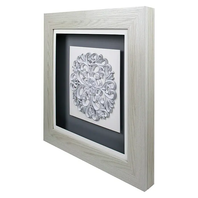 Cuadro Vitrina Montilla perla - Ornamentación redonda, An x Al: 65 x 65 cm