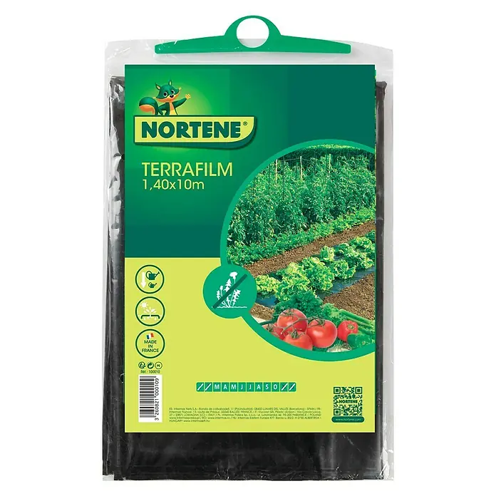 Nortene Lámina contra malas hierbas Terrafilm - Negro, L x Al: 10 x 1,4 m