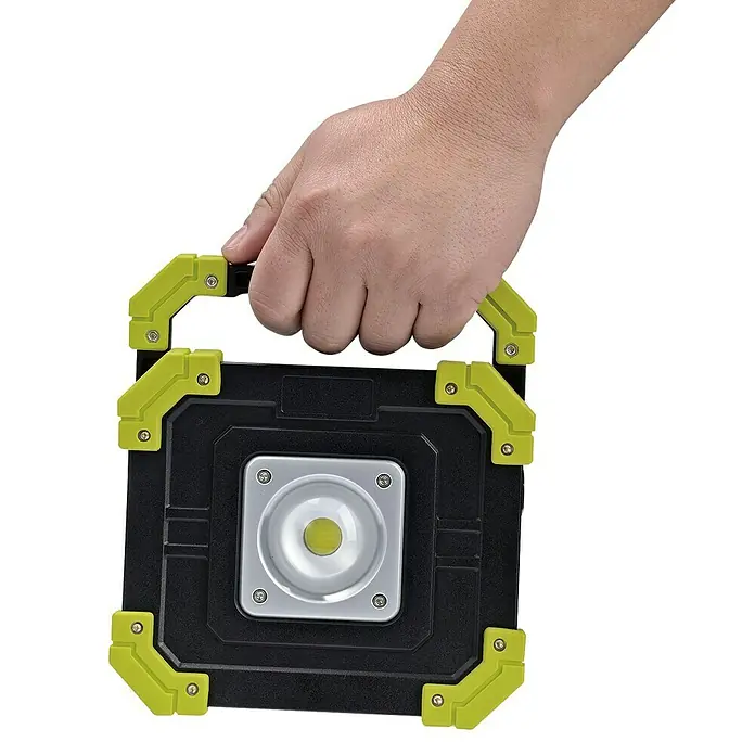 Profi Depot Mobiler LED-Strahler - 10 W, Schwarz, L x B x H: 15,5 x 4,1 x 17,5 cm, IP44 - Vorderansicht