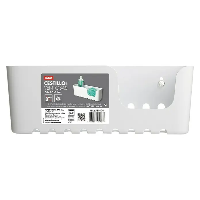 Tatay Cesta de baño Standard - 8,5 x 30 x 11 cm, Blanco