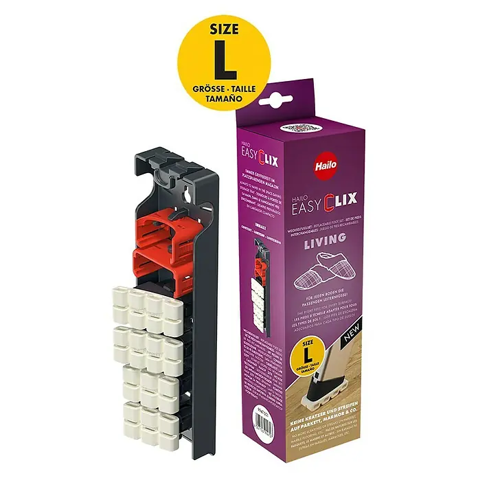 Hailo Wechselfuß-Set Easy Clix Living L - Passend für: Hailo Stufenstehleitern (ab Baujahr 2015) - Linke Seitenansicht