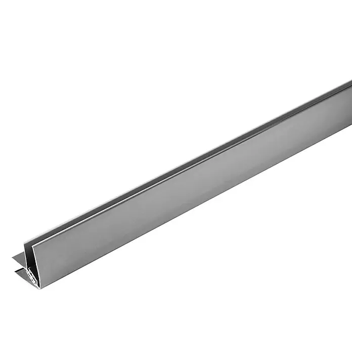Grosfillex Perfil de pared para esquinas - Plateado, 2,6 m x 2 cm x 1,1 cm