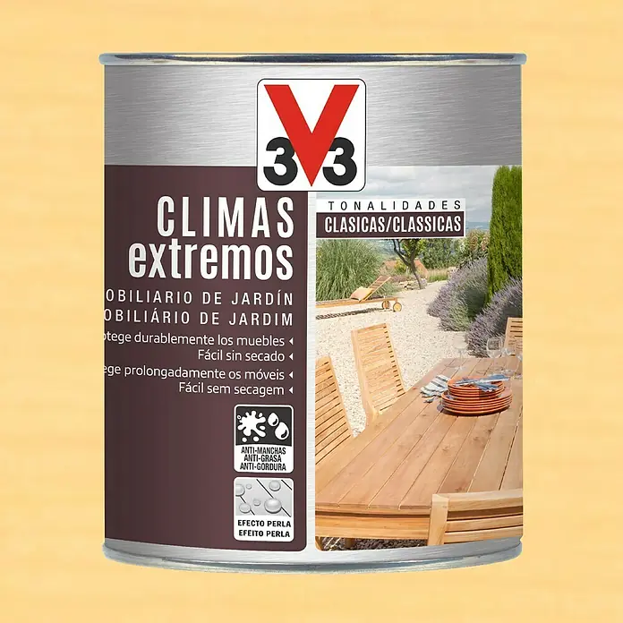 V33 Aceite para teca Climas extremos - Incoloro, 750 ml, Mate