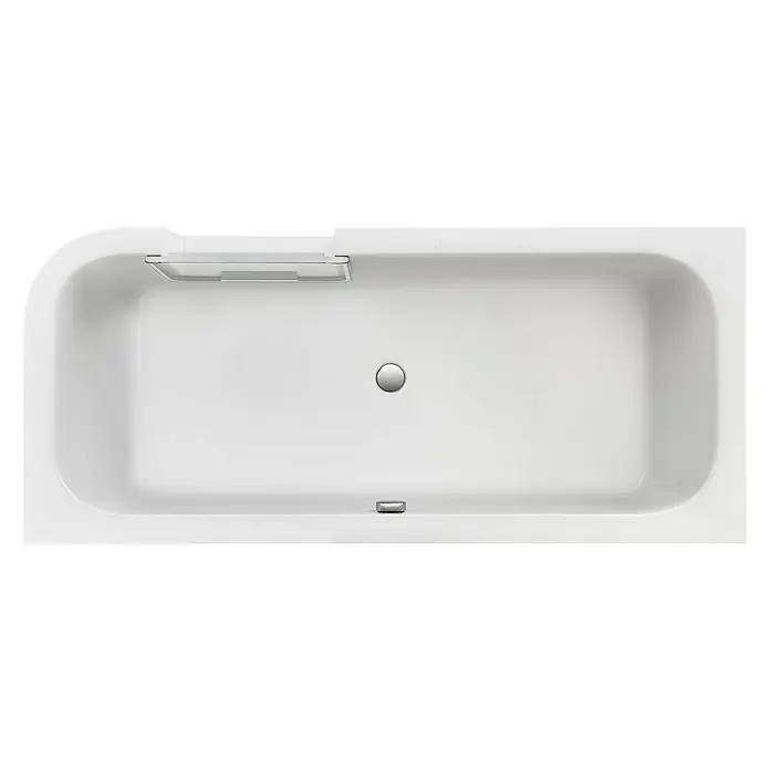 Ottofond Badewanne Pueblo - 180 x 80 cm, Rechtsseitig, Mit Ab- & Überlaufgarnitur, Sanitäracryl, Weiß - Ansicht von oben