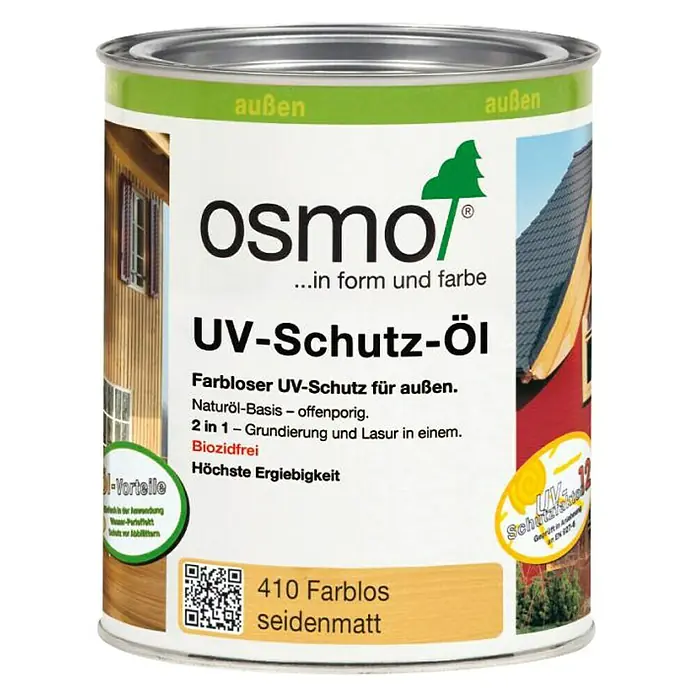 Osmo UV-Schutz-Öl 410 - Farblos, 750 ml, Seidenmatt - Vorderansicht