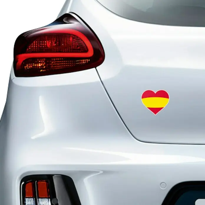 Etiqueta adhesiva Corazón España - Bandera - Producto en uso