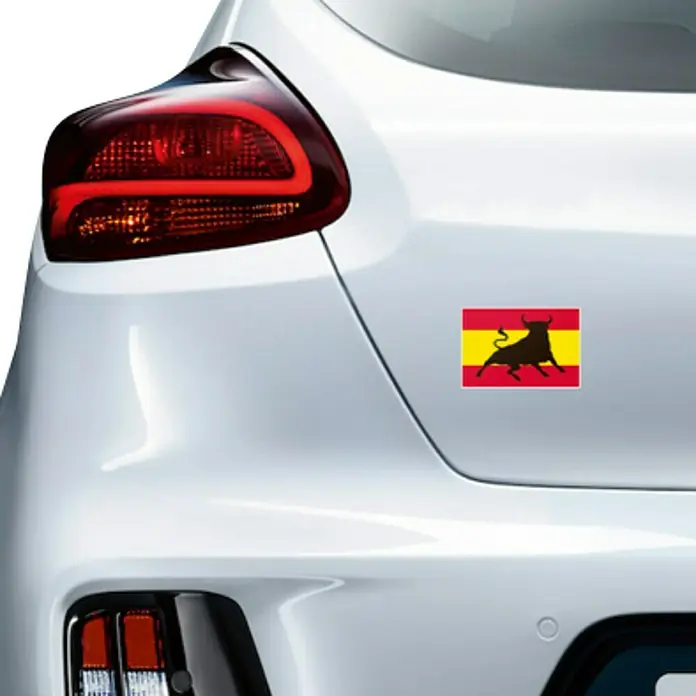 Etiqueta adhesiva Toro España - Bandera - Producto en uso