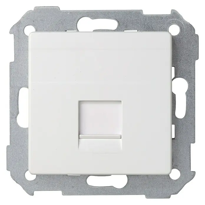 Simon 82 Tapa para mecanismo teléfono - Blanco, 1 canal, Aluminio, En pared