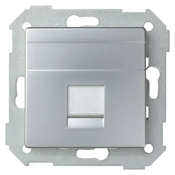 Simon 82 Tapa para mecanismo teléfono - Gris, 1 canal, Aluminio, En pared