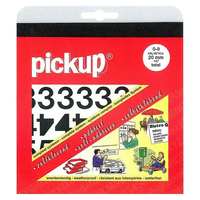 Pickup Naljepnica - znamenke, Crne boje, Visina: 20 mm