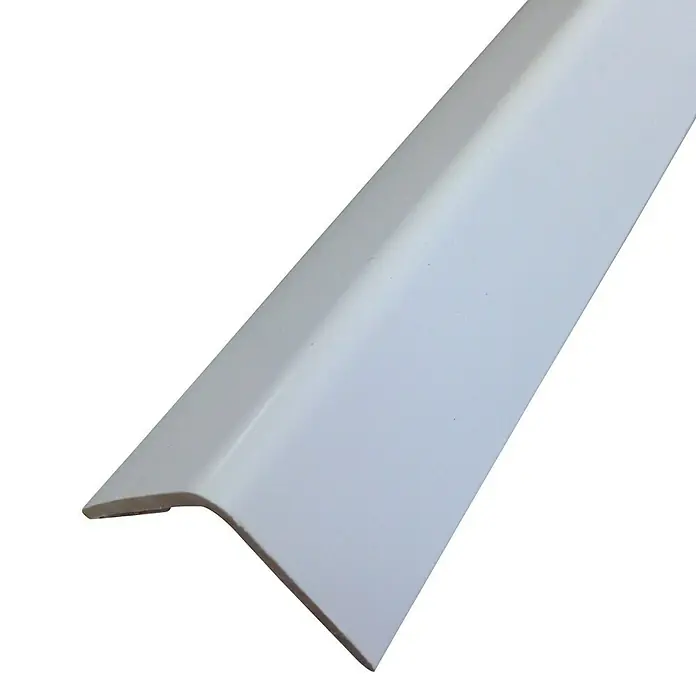 Rufete Perfil de esquina Canto adhesivo de PVC - Blanco, 250 x 250 x 2.600 mm - Vista angular