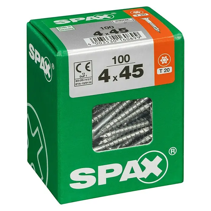 Spax Univerzalni vijak T-Star plus - Ø x D: 4,5 x 40 mm, T-Star plus, 175 kom. - Pogled s lijeve strane
