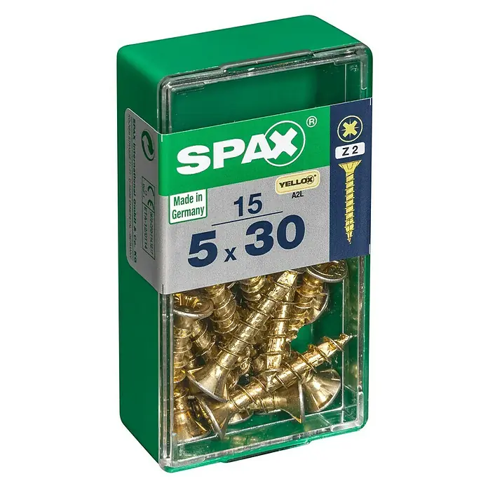 Spax Univerzalni vijak - 5 x 30 mm, Puni navoj, 15 kom - Pogled s lijeve strane