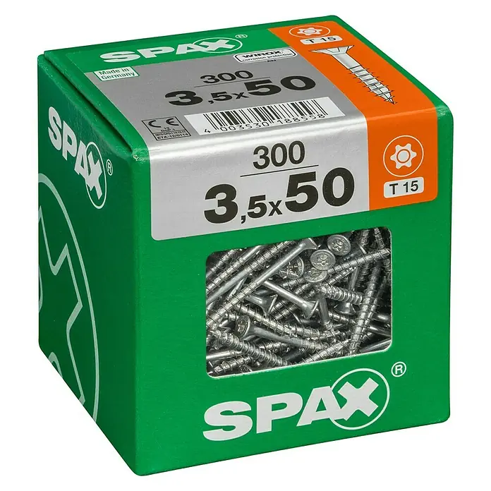 Spax Universalschraube T-Star plus - Ø x L: 3,5 x 50 mm, WIROX Oberfläche, T-Star plus, 300 Stk. - Linke Seitenansicht