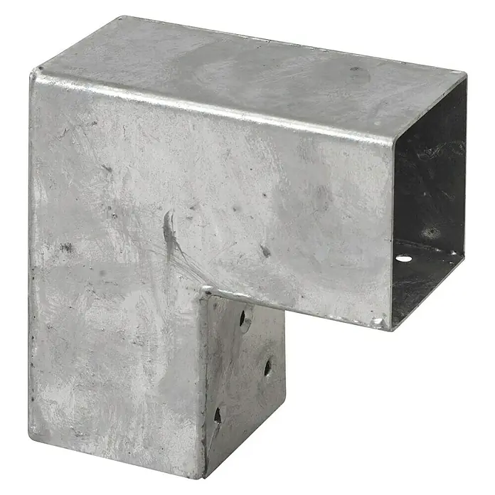 Plus Eckbeschlag Cubic - Ausführung: Einzeln, Geeignet für: Holzpfosten 7 x 7 cm - Linke Seitenansicht