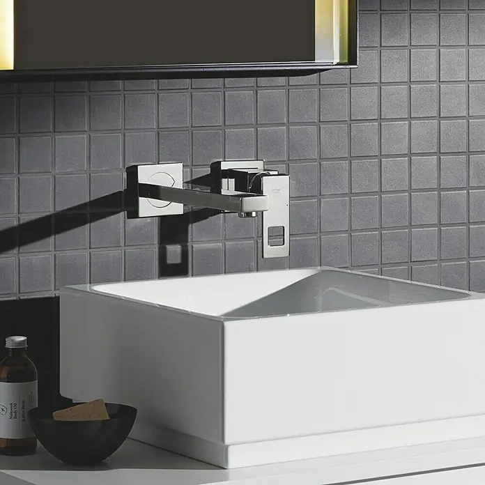 Grohe Eurocube Wand-Waschtischarmatur - 2-Loch, Chrom, Glänzend, Ausladung: 231 mm - Stimmungsaufnahme