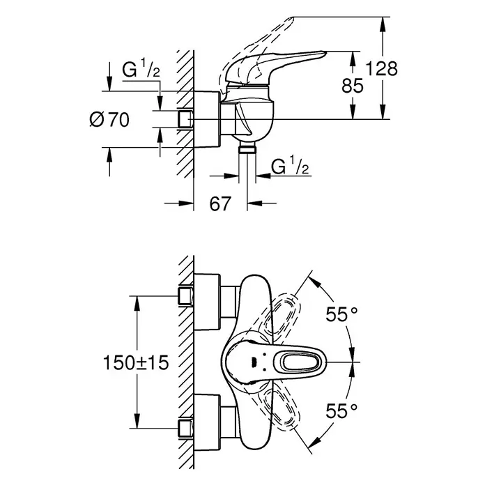 Grohe Eurostyle Brausearmatur - Weiß, Glänzend