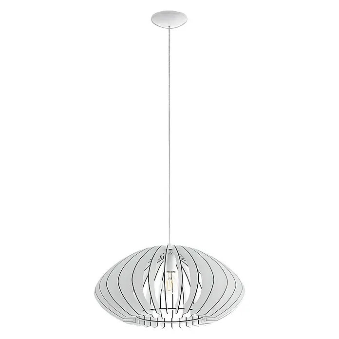 Eglo Pendelleuchte rund Cossano 2 - Ø x H: 500 mm x 150 cm, Weiß - Vorderansicht