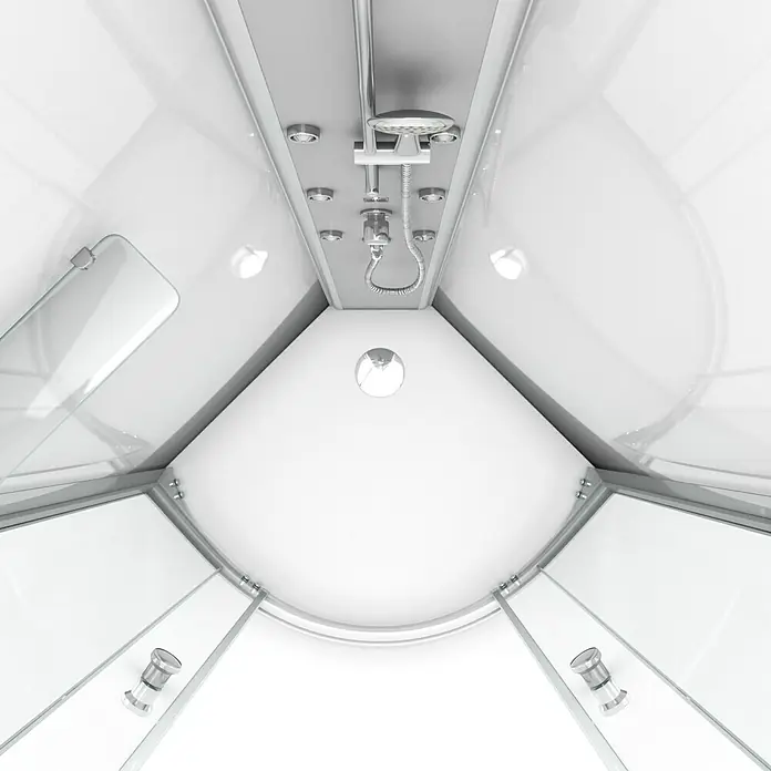 Designdusche White Ocean - 90 x 90 x 210 cm, Weiß - Detailaufnahme