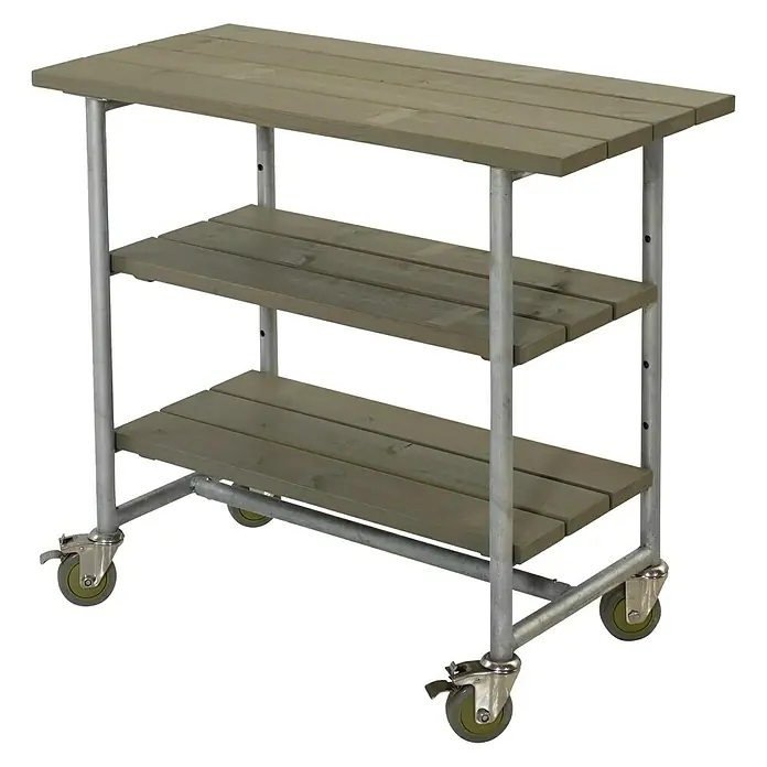 Plus Pflanztisch Urban I - 100 x 50 x 90 cm, Material Tischplatte: Holz, Graubraun - Linke Seitenansicht