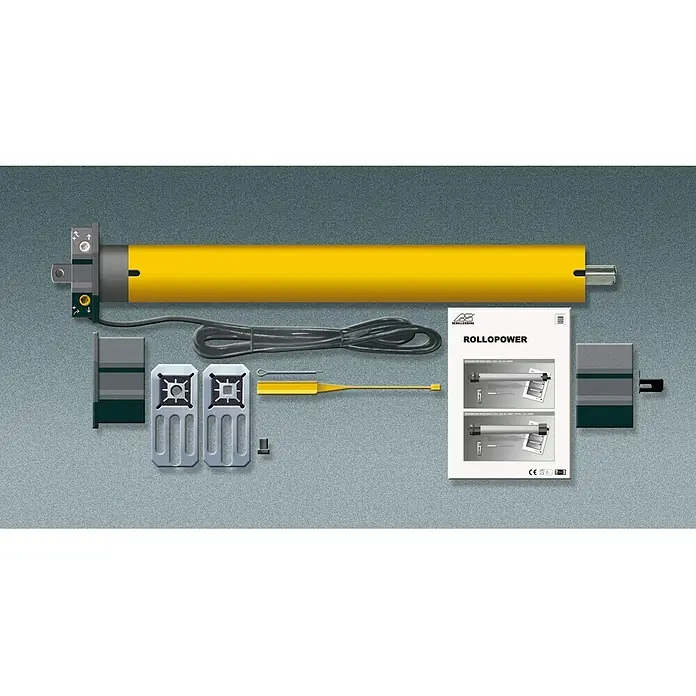Schellenberg Motor tubular Maxi Comfort - Superficie de persiana enrollable máx.: 15 m² para persianas de plástico, Fuerza de tracción: 60 kg