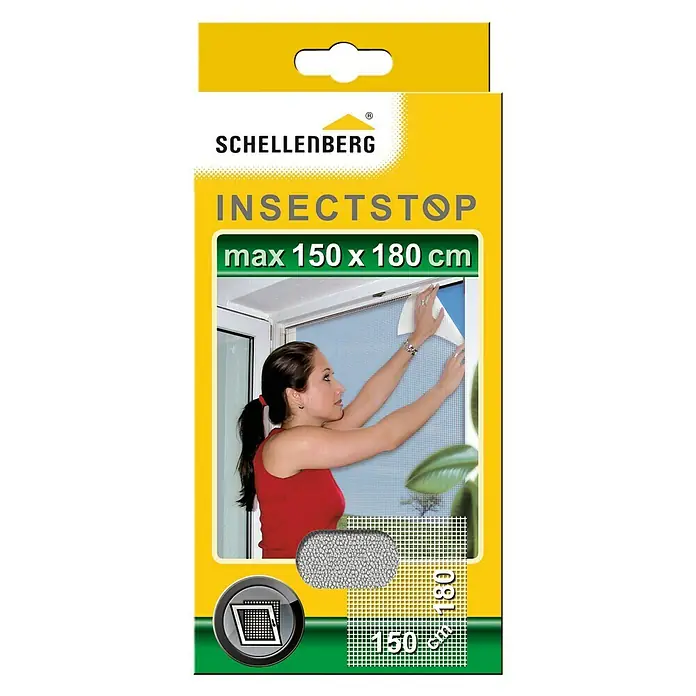 Schellenberg Insect Stop Mosquitera - An x Al: 150 x 180 cm, Blanco, Poliéster, Ventana