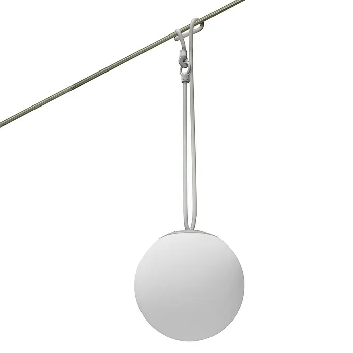 BAUHAUS Napelemes függőlámpa - Átmérő: 30 cm, Szürke, fehér, IP44 - Elülső nézet