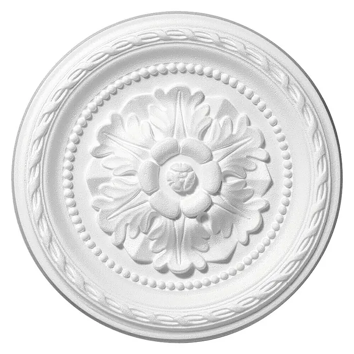 Decosa Roseta Danielle - Diámetro: 30 cm, Espuma de poliestireno, Blanco