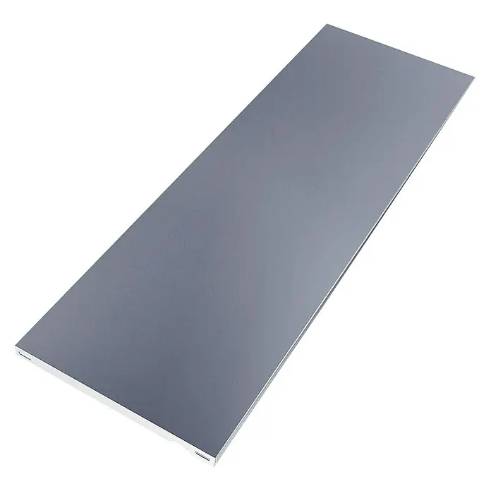 Element System Stahlfachboden - L x B: 80 x 30 cm, Traglast: 30 kg/Boden, Weiß/Aluminium - Linke Seitenansicht