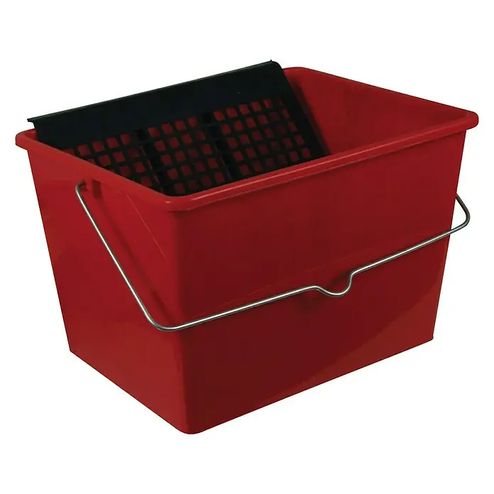 Cubeta para pintura con rejilla - 16 l, Plástico, Rojo