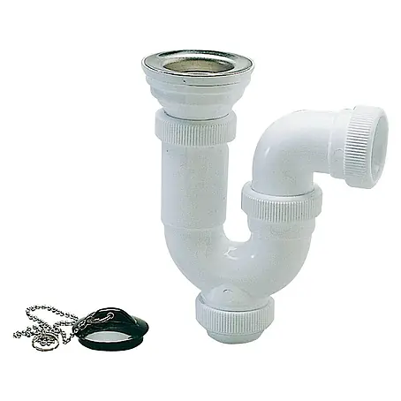 Sifón de lavabo con válvula en envase