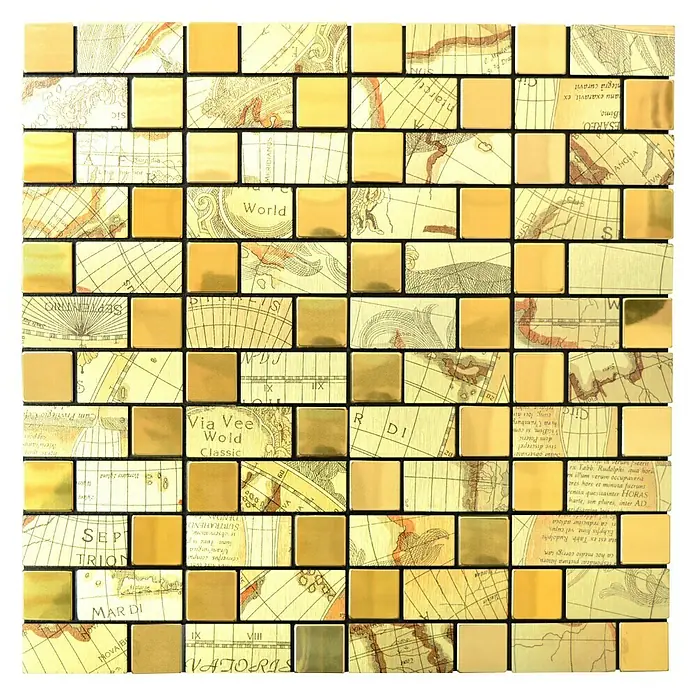 Selbstklebemosaik SAM 4MAP87G - 31,6 x 31,6 cm, Metall, Gold - Ansicht von oben