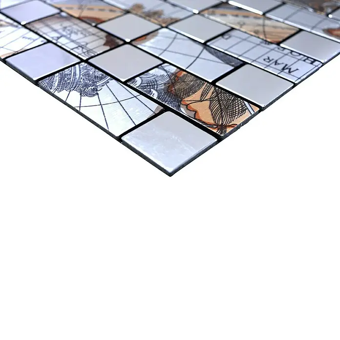 Selbstklebemosaik SAM 4MAP87S - 31,6 x 31,6 cm, Metall, Silber - Detailaufnahme